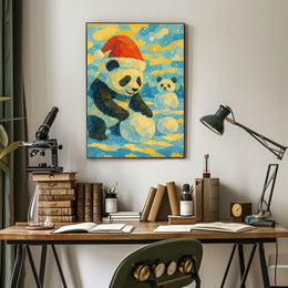 Festive Panda in Winter Wonderland Poster