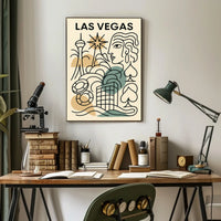 Las Vegas Art Deco Poster Vintage Wall Art Print for Decor