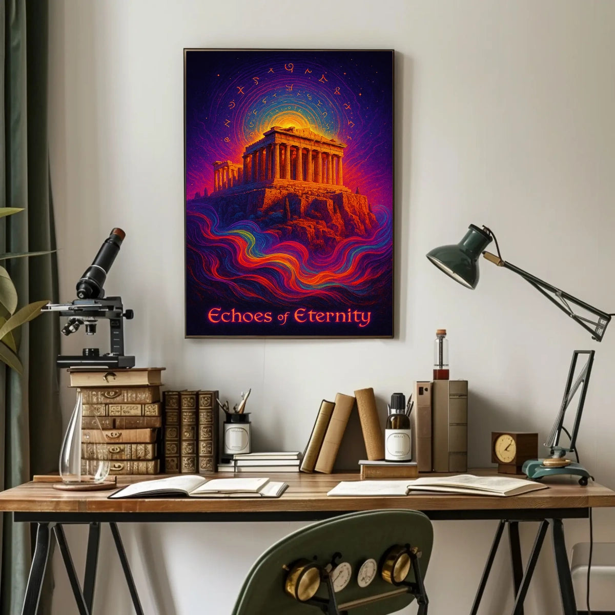 Echoes of Eternity: Surreal Greek Temple Poster