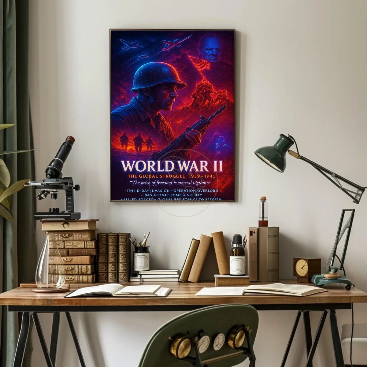 World War II Heroes and Valor Commemorative WWII Poster