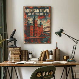 Morgantown West Virginia Skyline Photography Realism Poster
