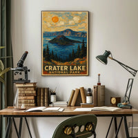 Crater Lake National Park Scenic Decor Wall Art Poster