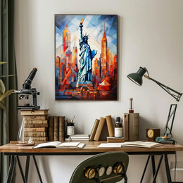 The Statue Of Liberty A Modern Mosaic Poster