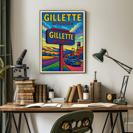 Gillette, Wyoming Vibrant Landscape Poster