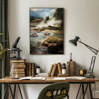 Hot Springs Tranquil Travel Poster Wall Art
