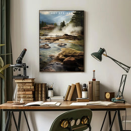 Hot Springs Tranquil Travel Poster Wall Art