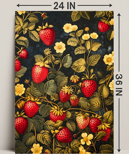 Strawberry Botanical Art Poster in Abstract or Artistic Poster
