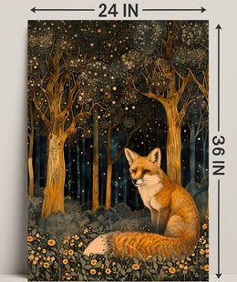 Whimsical Fox in Enchanted Forest Fantasy or Mythology Poster