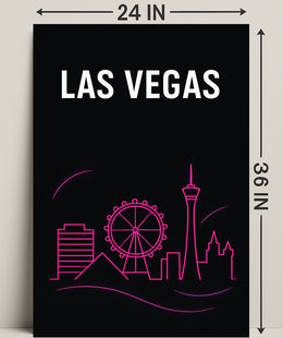 Las Vegas Neon Skyline Poster PosterGoat
