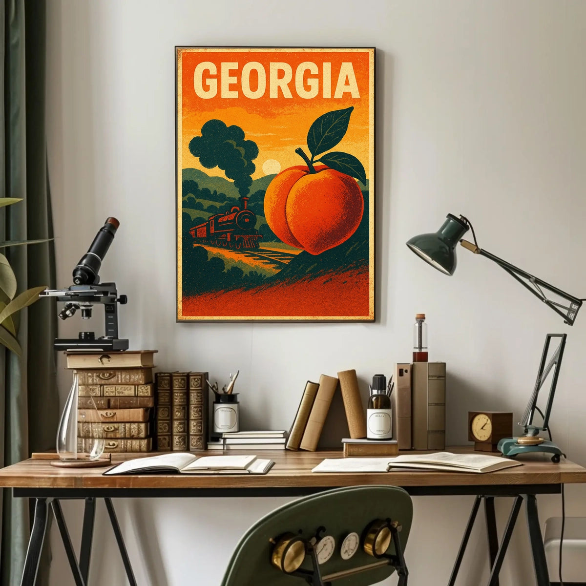 Georgia Land of Peaches and Trains Poster