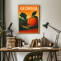 Georgia Land of Peaches and Trains Poster