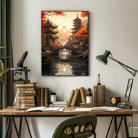 Tranquil Autumn In A Japanese Garden Poster
