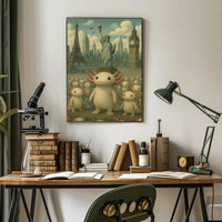 Whimsical Worlds Unite Fantasy Poster Abstract Wall Art