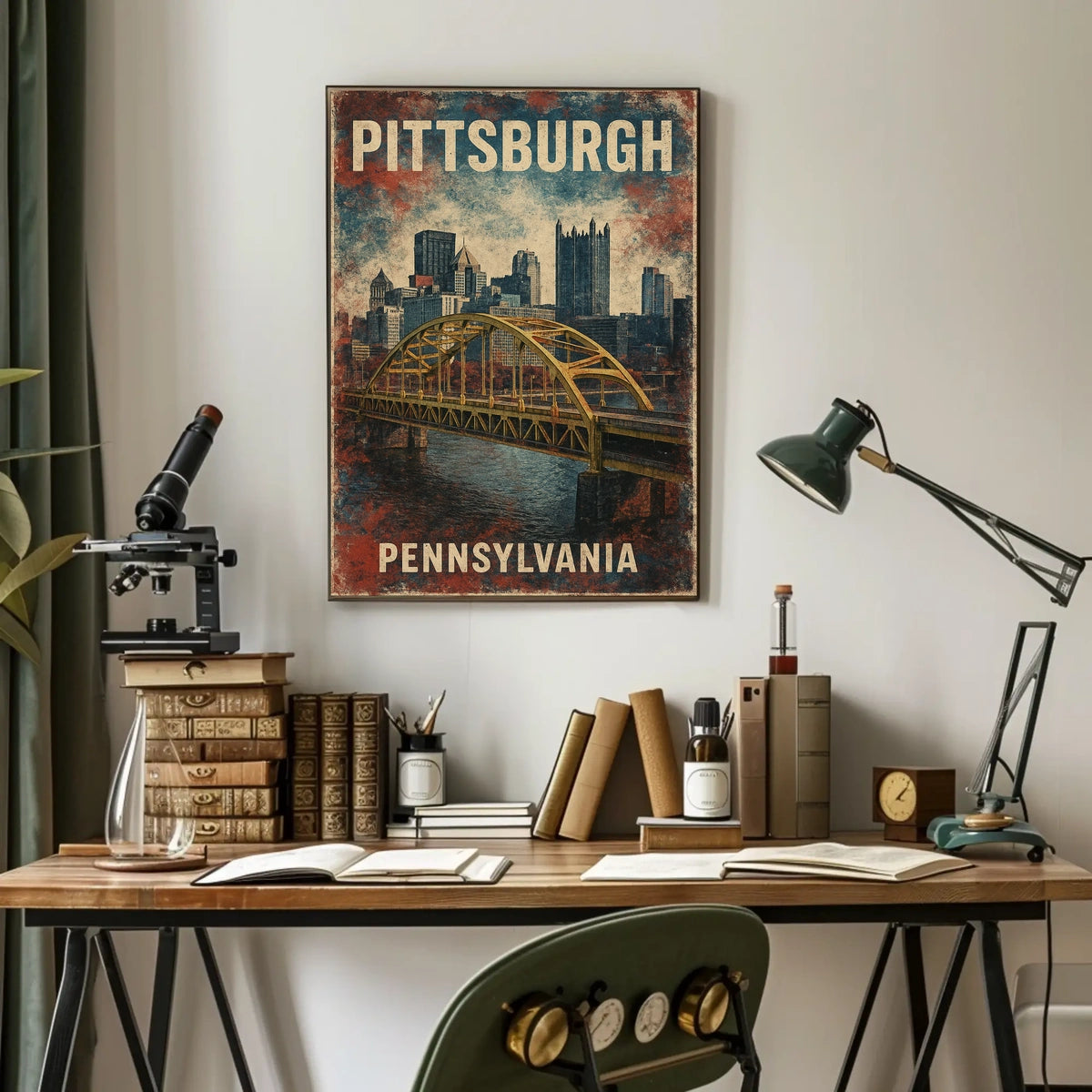 Pittsburgh Skyline Cityscape Photography Realism Urban Life Iconic Steel City Heritage Poster