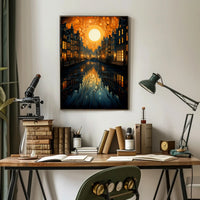 Dreamy Canal At Sunset Poster