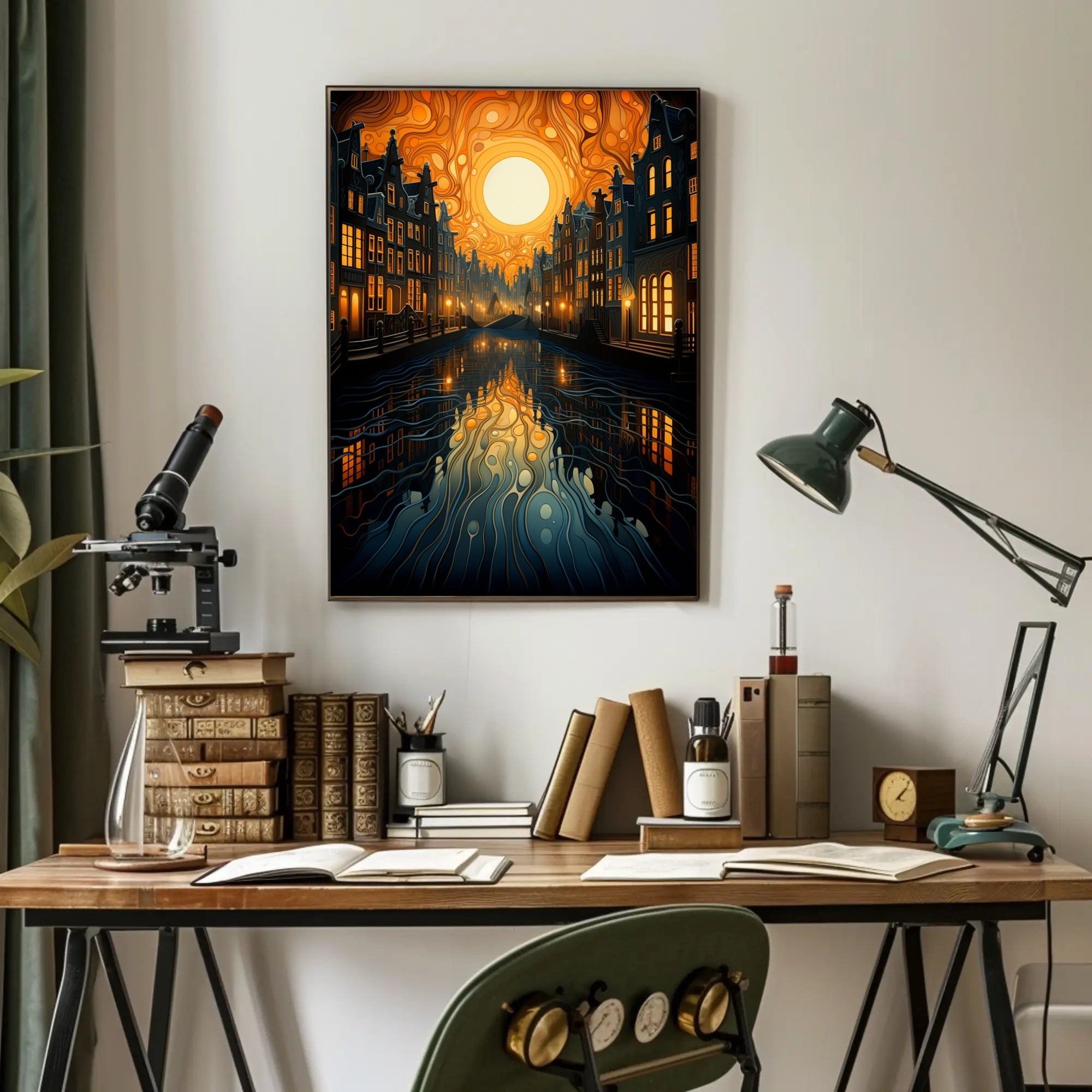 Dreamy Canal At Sunset Poster
