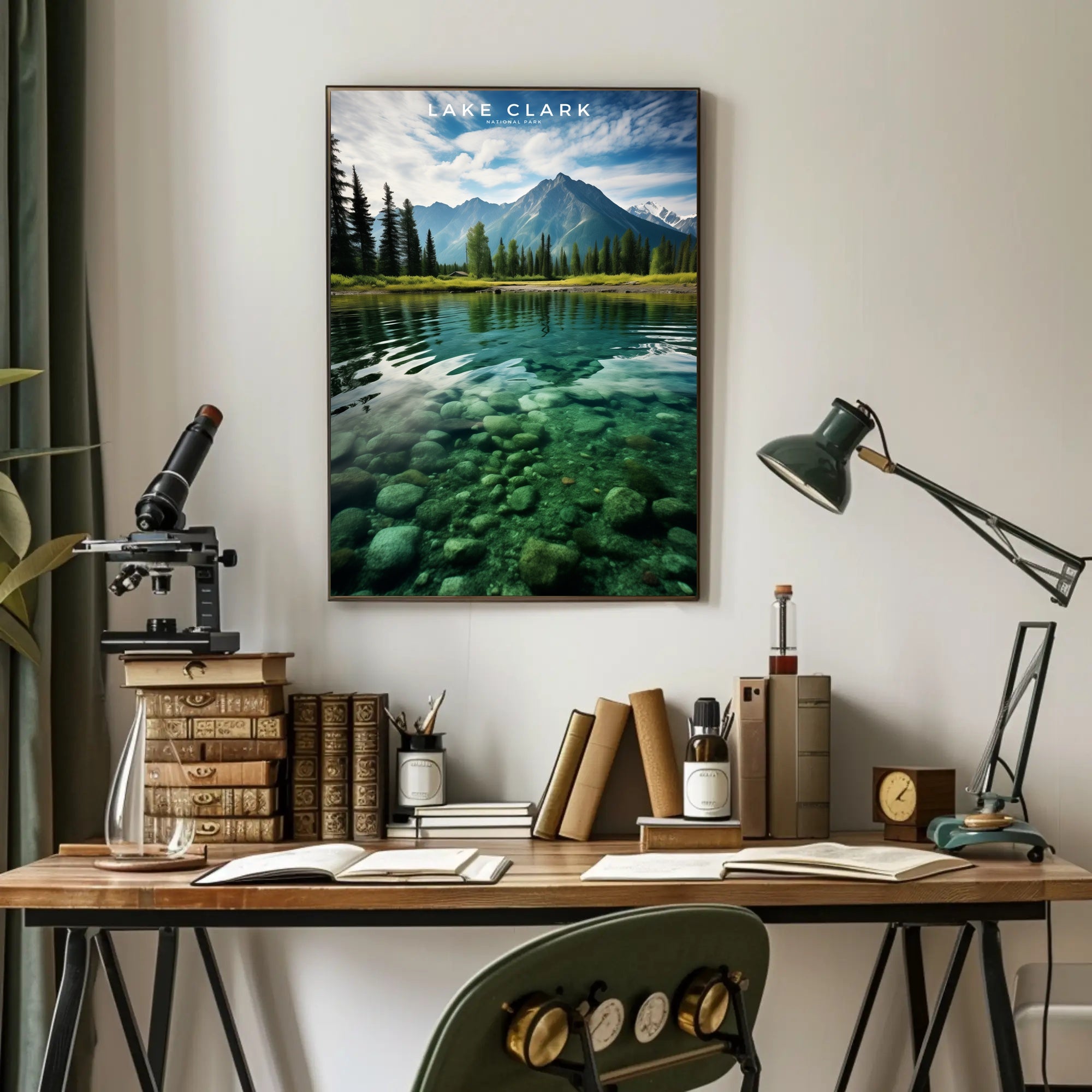 Lake Clark Tranquil Travel Poster Wall Art
