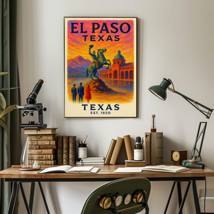 El Paso Texas Sunset Equestrian Monument Poster