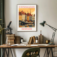 Copenhagen Harbor Scene Poster