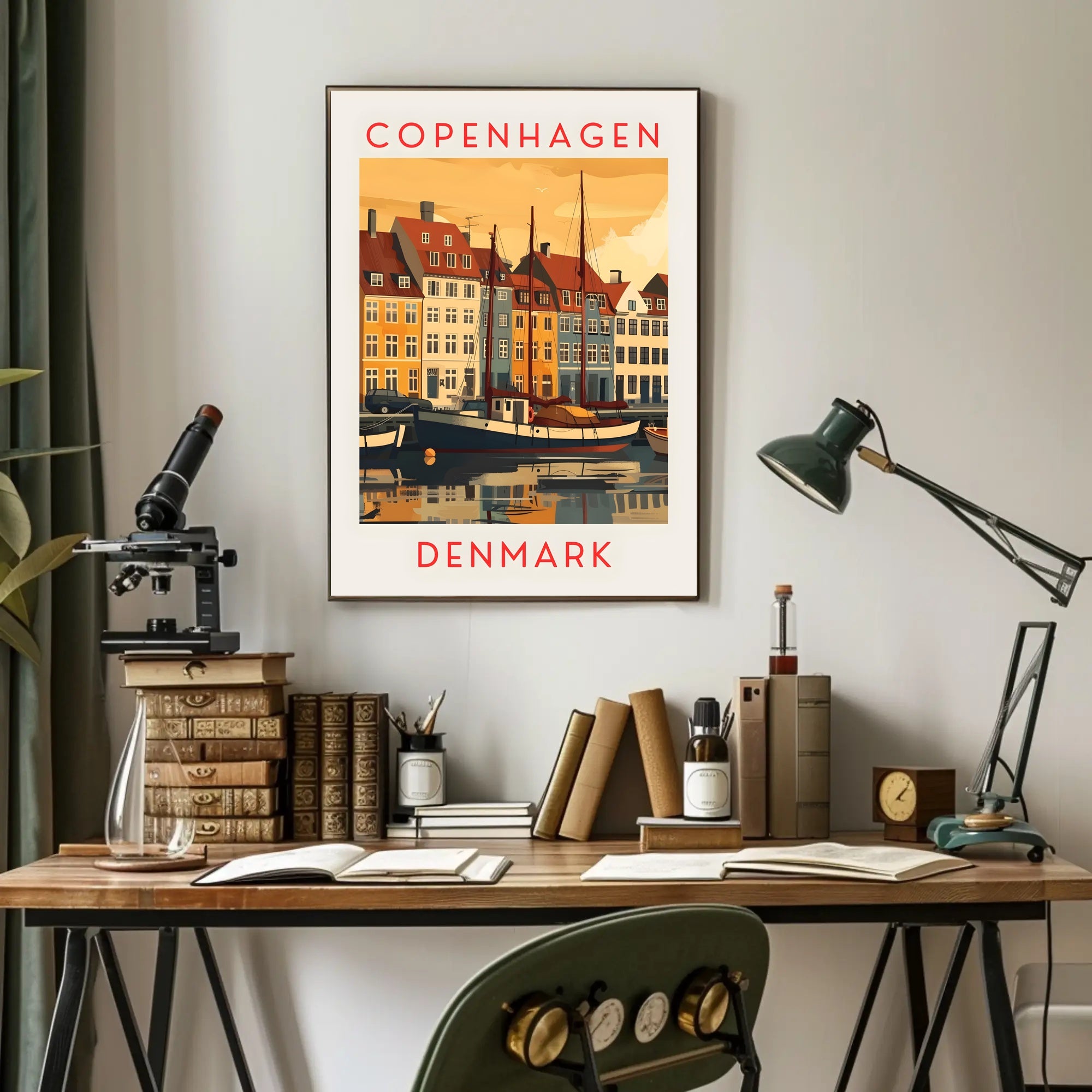 Copenhagen Harbor Scene Poster