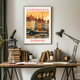 Copenhagen Harbor Scene Poster