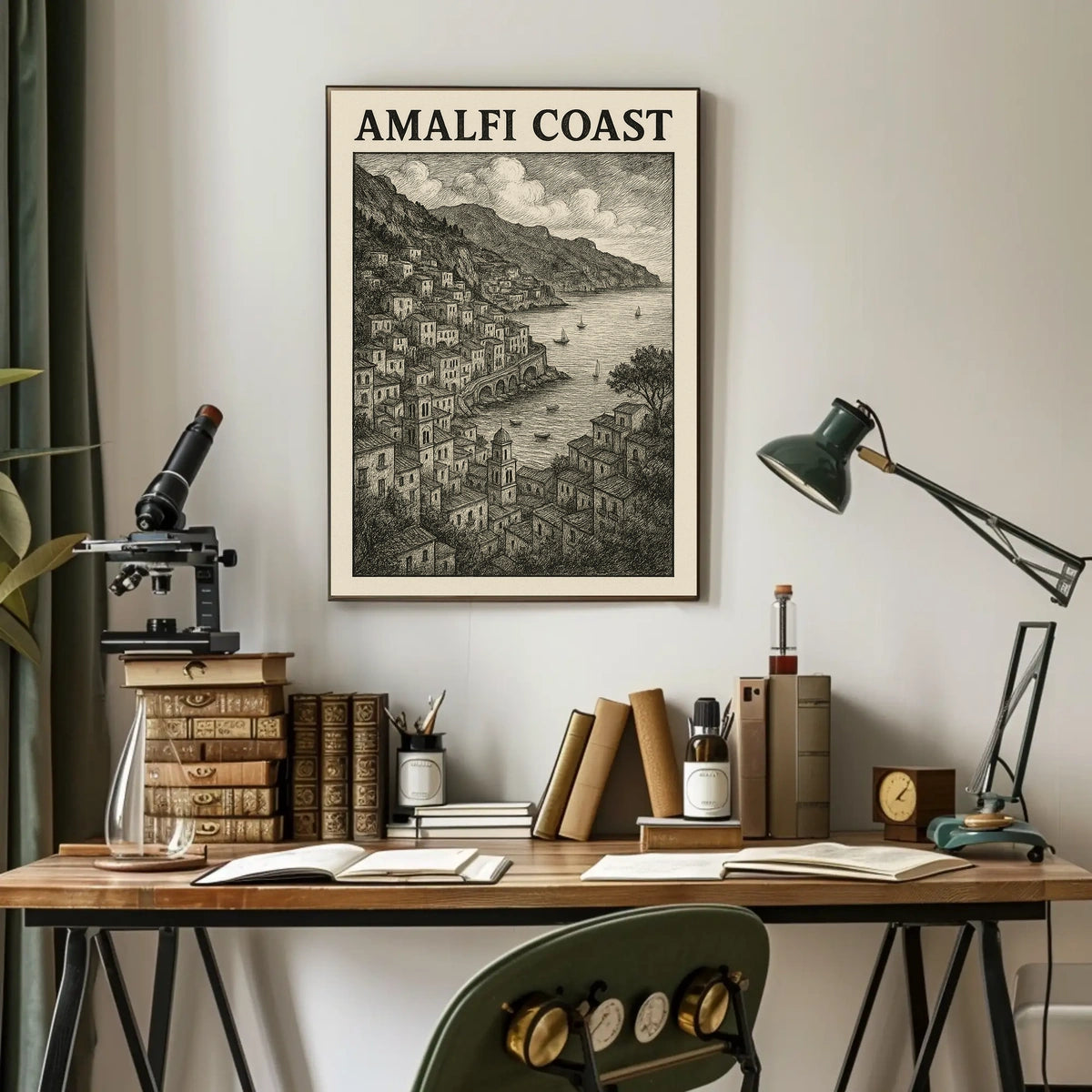 Amalfi Coast Poster Wall Art 18x24 Coastal Decor Print