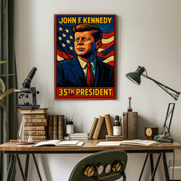 John F Kennedy 35Th President Poster Wall Art Vintage