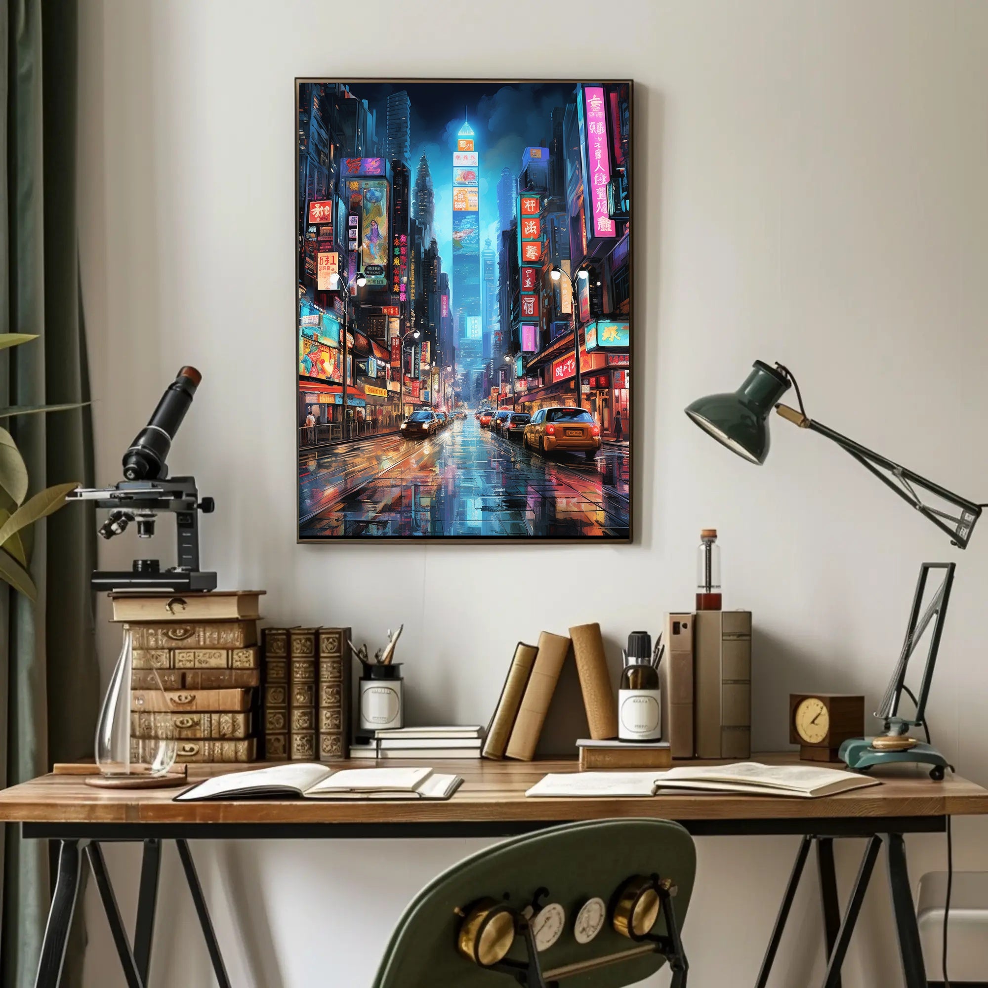 Futuristic Cyberpunk Asian Metropolis Sci-Fi Poster