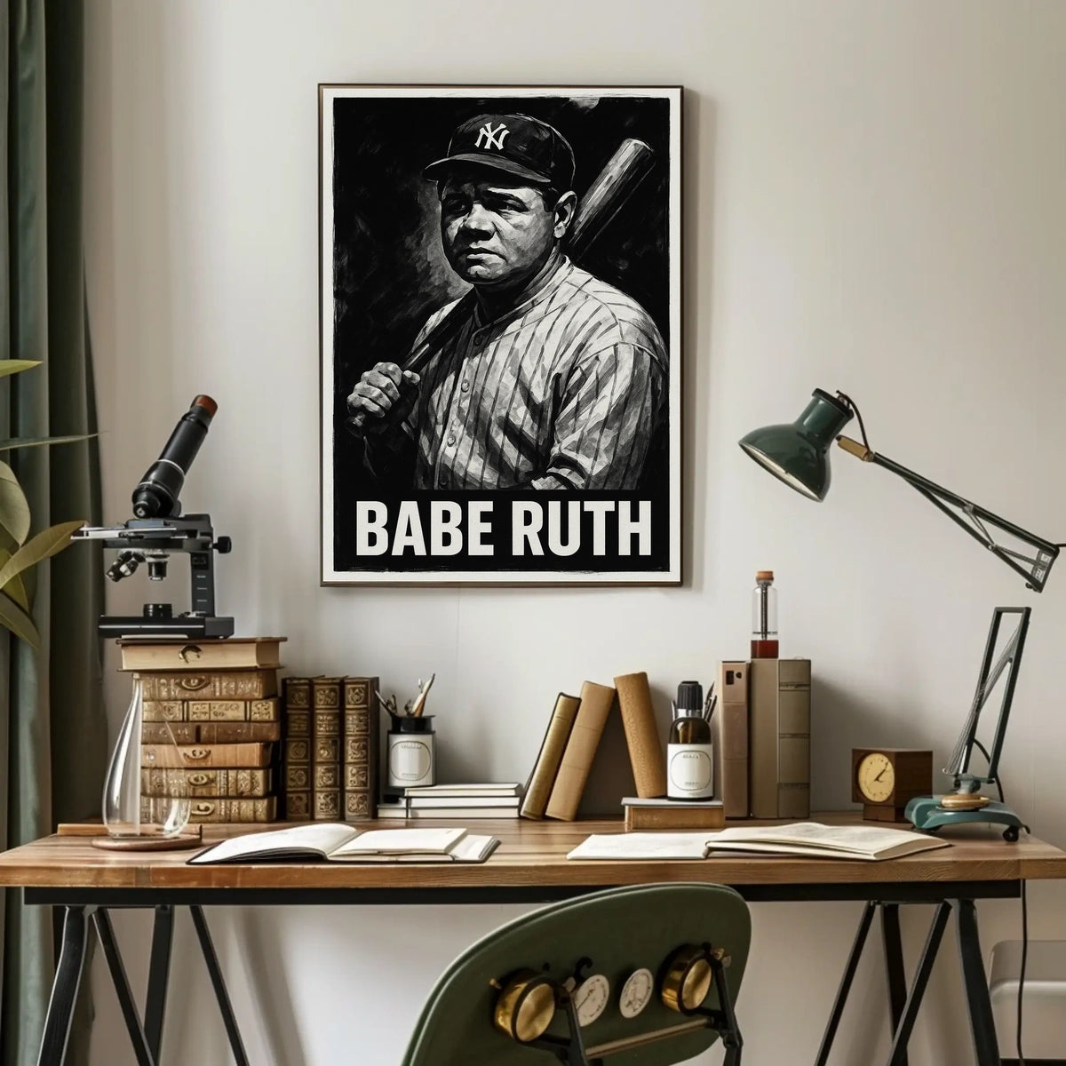 Babe Ruth Iconic Baseball Legend Poster