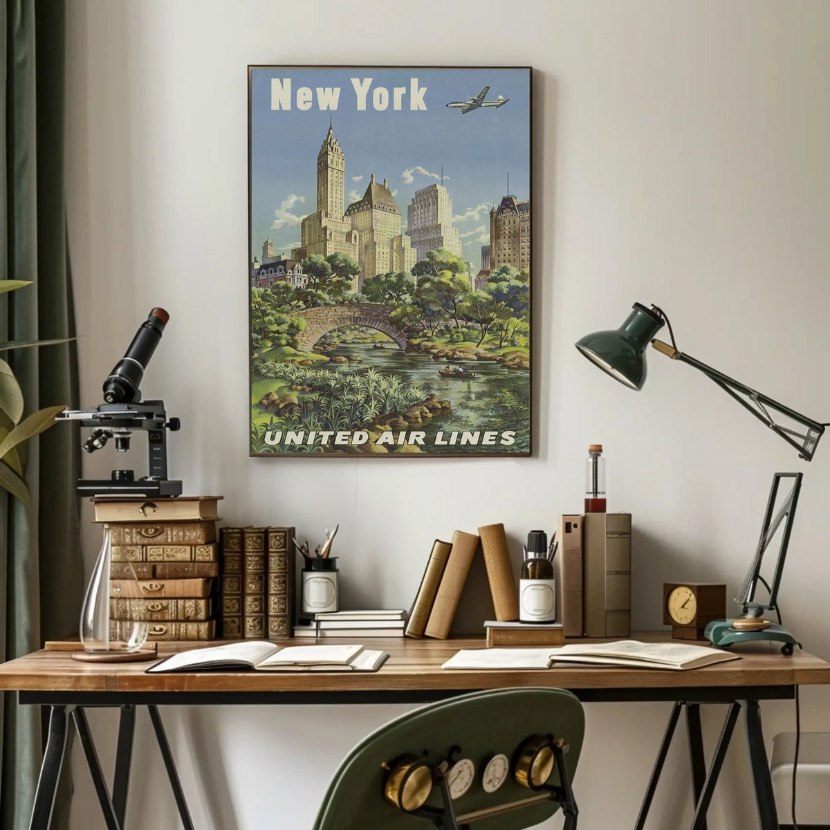 New York City Travel Adventure Poster Vintage Wall Art