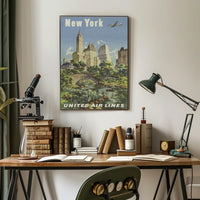 New York City Travel Adventure Poster Vintage Wall Art