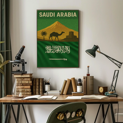 Saudi Arabian Vintage Design Cultural or Heritage Poster