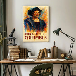 Christopher Columbus Watercolor Exploration Art Poster