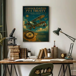 Vintage Aviation Poster: Consolidated PT-1 Trusty Adventure