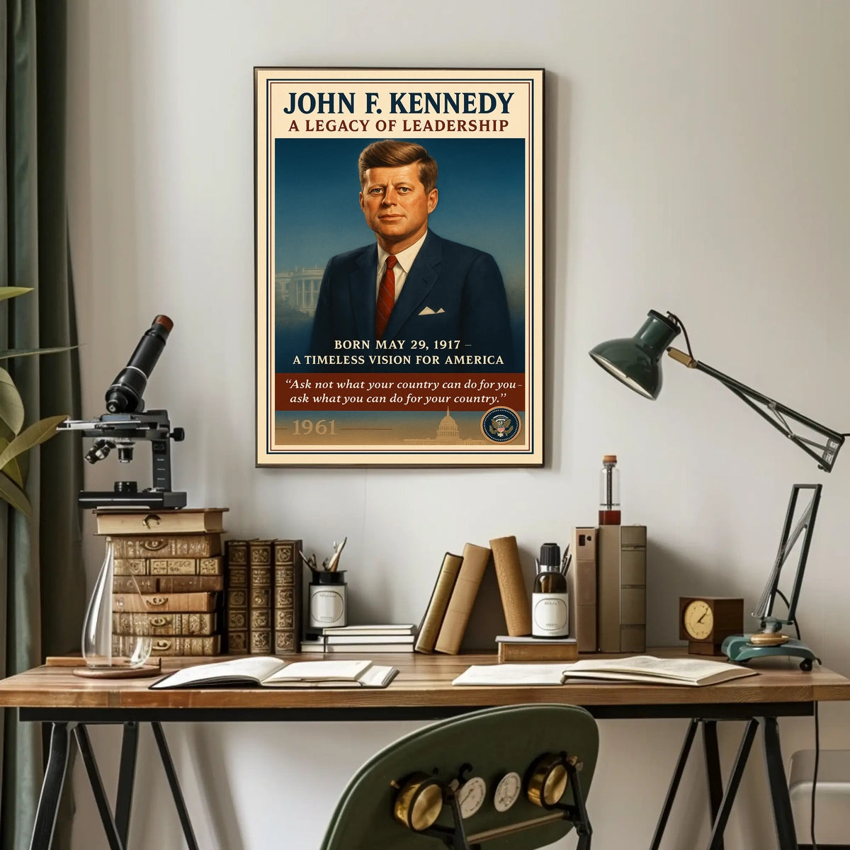 JFK Legacy Vintage Patriotic Poster for Inspiration