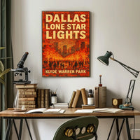 Dallas Lone Star Lights Cityscape Wall Art Print Poster