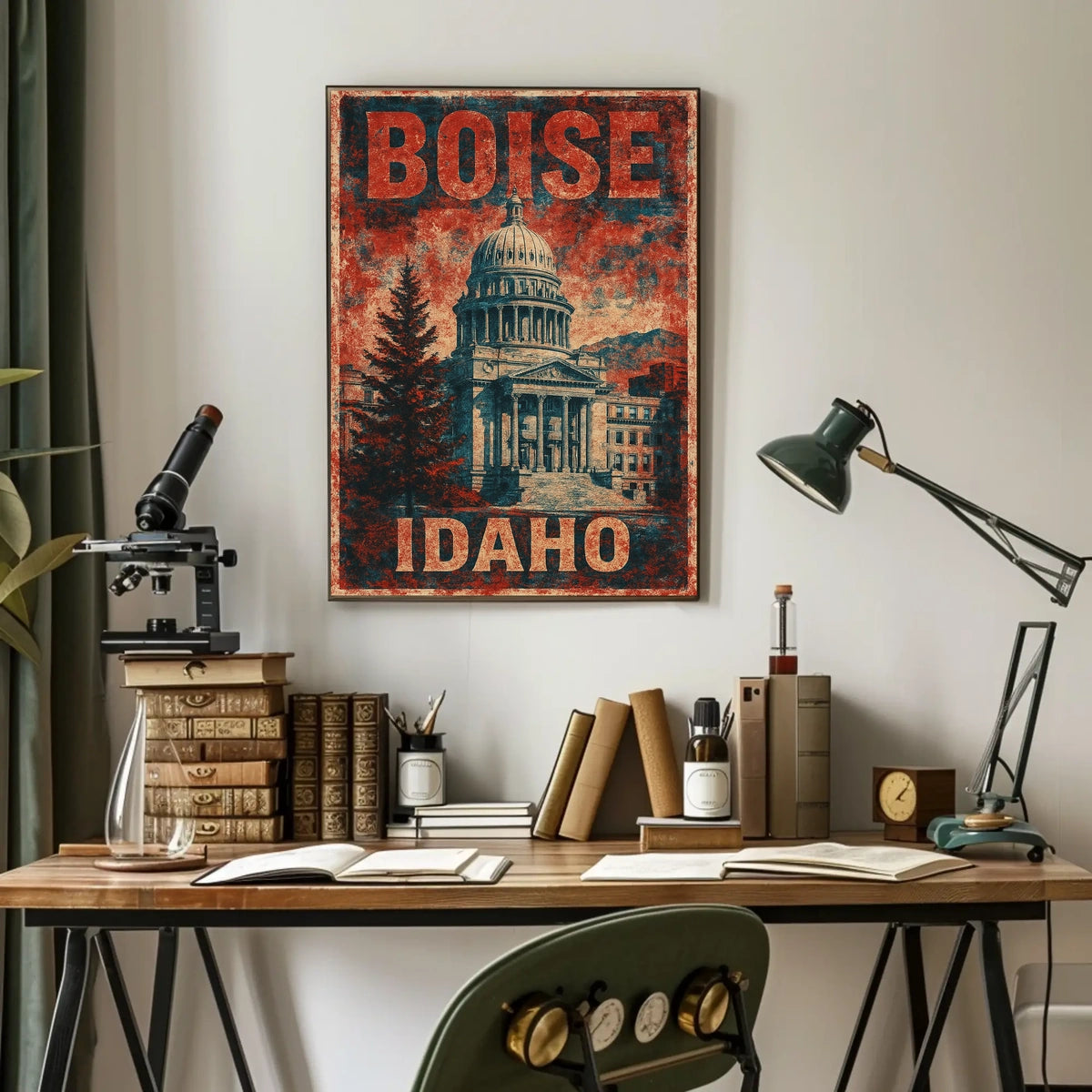 Boise, Idaho Vintage Capitol Vintage Poster