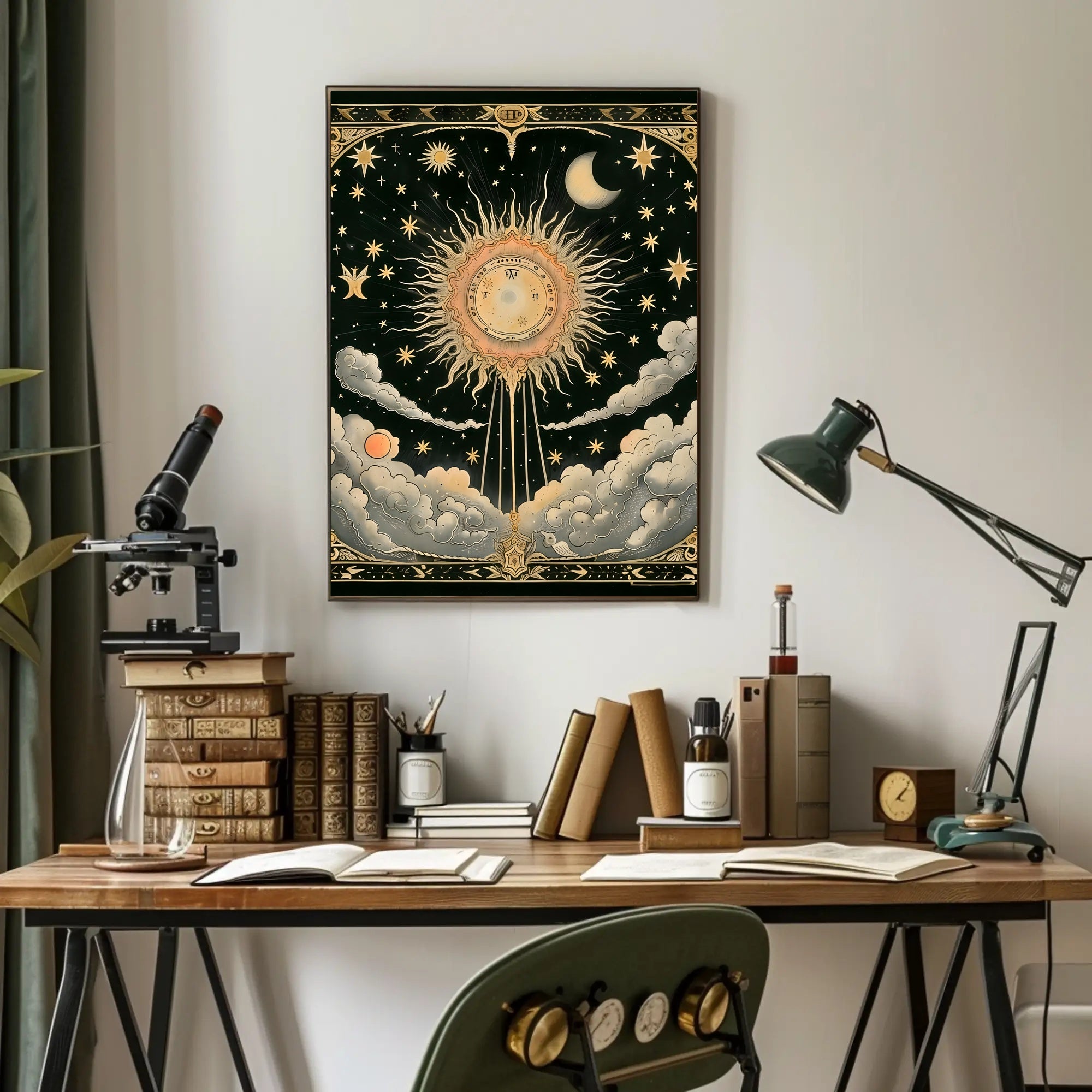 Celestial Sun and Symbols Space or Astronomy Poster