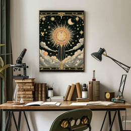 Celestial Sun and Symbols Space or Astronomy Poster