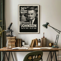 Lyndon B. Johnson 36th President of the United States Digital Montaje Poster