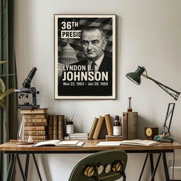 Lyndon B. Johnson 36th President of the United States Digital Montaje Poster