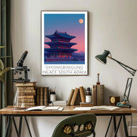 Gyeongbokgung Palace under Full Moon Cultural Poster
