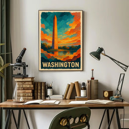 Washington Monument At Sunset Poster