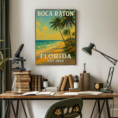 Boca Raton Florida Tropical Beach Palms Poster
