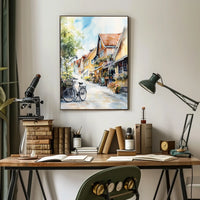 Sweden Gothenburg Haga District City Street Scene Poster