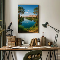 Serene Riverside Oasis Poster