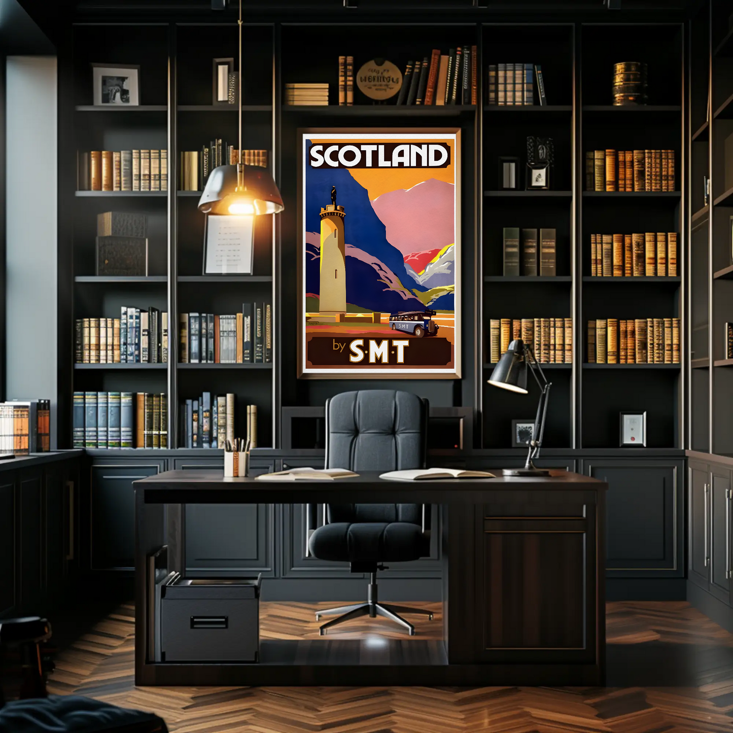 Scotland SMT Bus Travel Vintage Poster