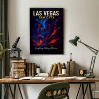 Las Vegas Sin City Vintage Poster Art Print PosterGoat