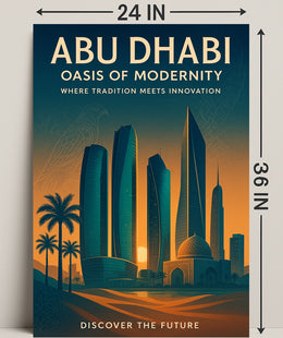 Abu Dhabi Skyline: Tradition Meets Modernity Travel Poster