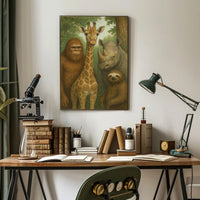 Serene Wildlife Harmony in Forest Scene Animal Poster